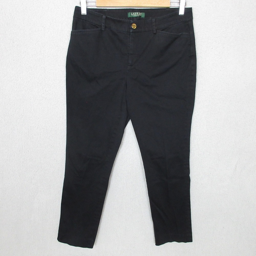 Lauren Ralph Lauren Petite Black‎ Comfort Waist Chino Pants Size 6P